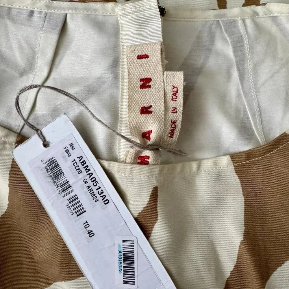 NWT Marni Printed cotton and linen midi dress sz IT40 US 4 $1,450 - Picture 5 of 6